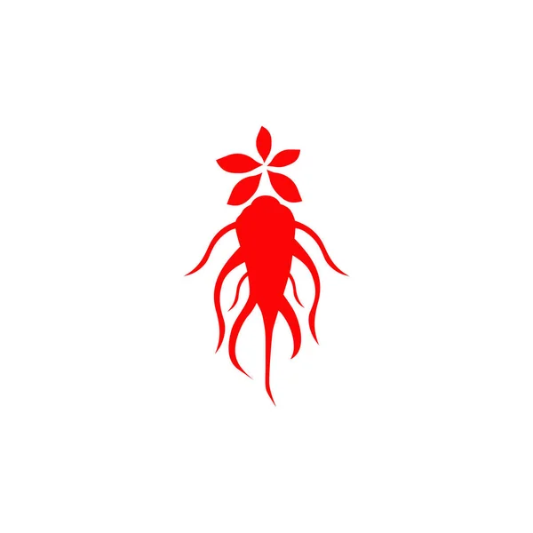 Koreanische Ginseng Logo Design Vektorvorlage — Stockvektor