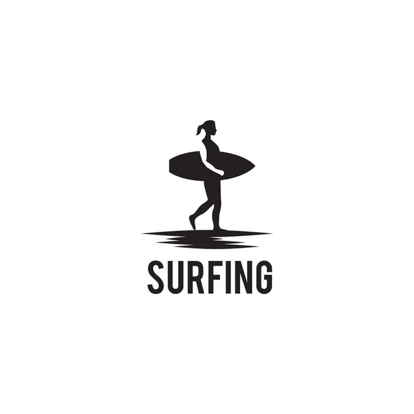 Surfer Logo Symbol Design Vektor Vorlage — Stockvektor
