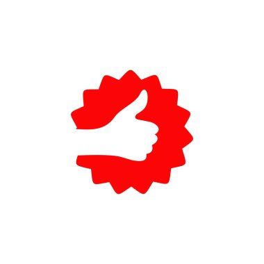 iyi oranda logo ile el başparmağı yukarı tasarım vektör şablonu