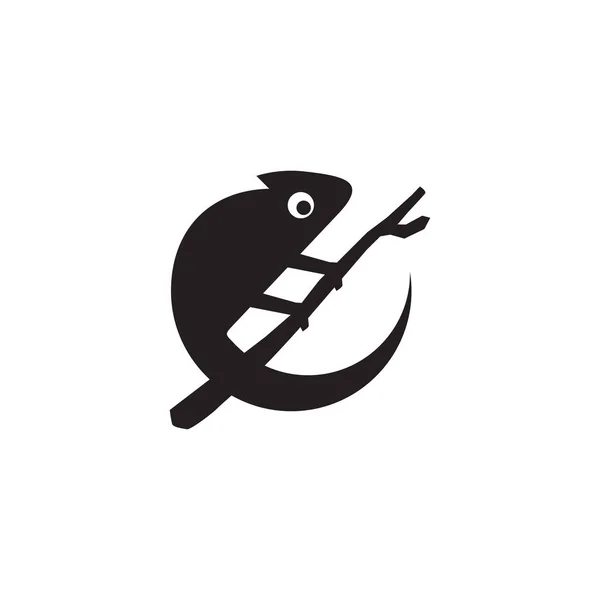 Bukalemun Hayvan Logosu Tasarım Şablonu — Stok Vektör
