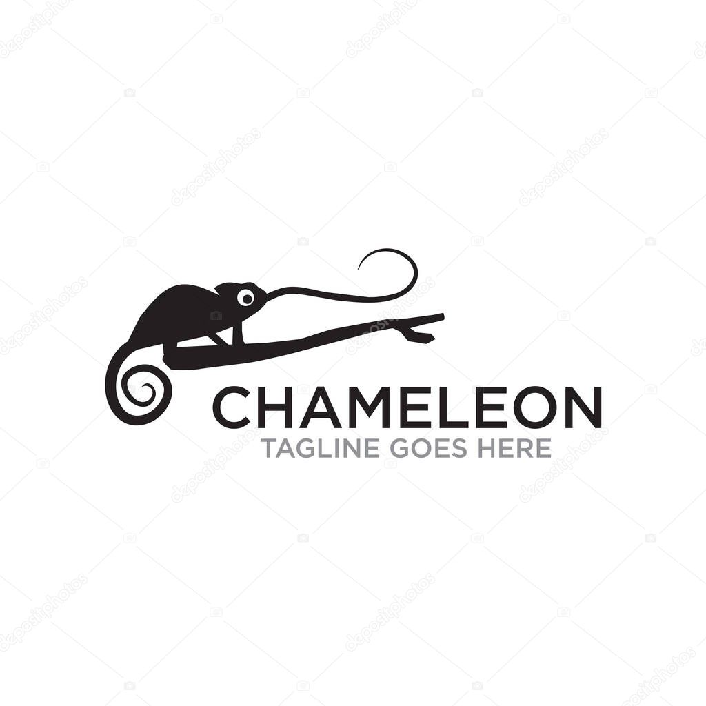 Chameleon animal logo design vector template