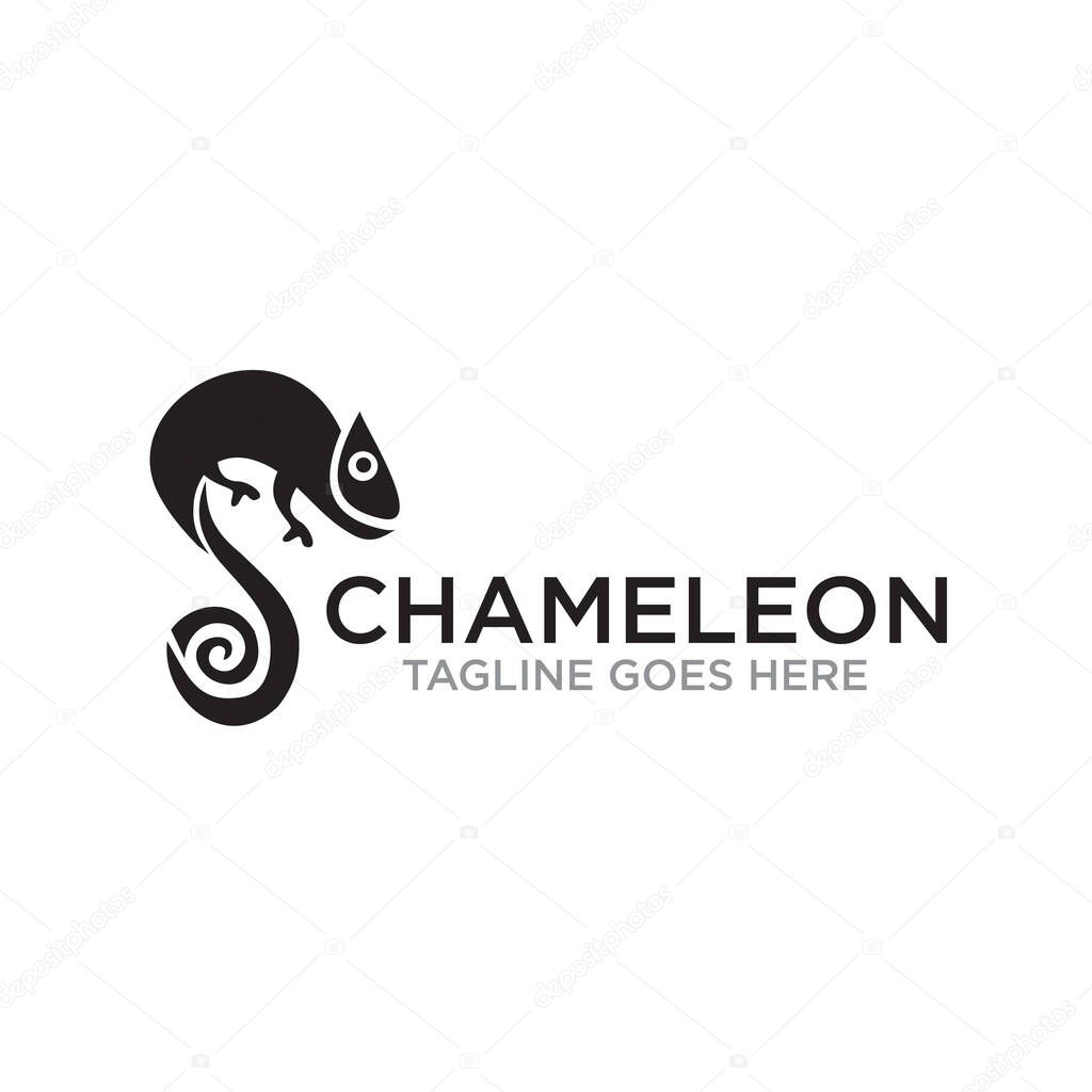 Chameleon animal logo design vector template