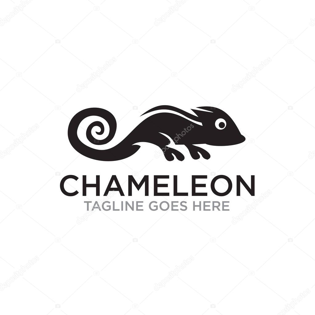Chameleon animal logo design vector template