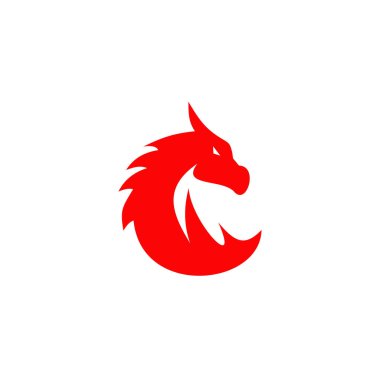 Ejderha canavar logo tasarım vektör şablonu
