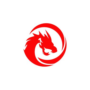 Ejderha canavar logo tasarım vektör şablonu