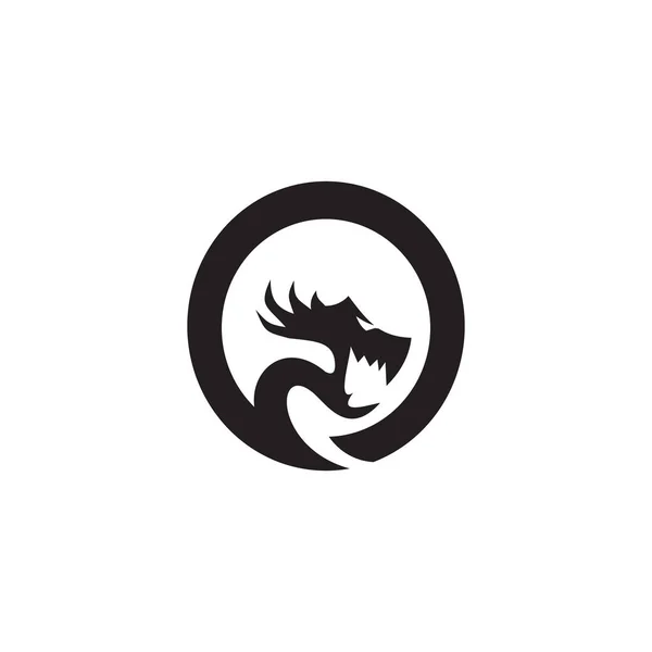 Modèle Vectoriel Conception Logo Monstre Dragon — Image vectorielle