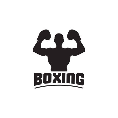 Boks spor logosu tasarım vektör şablonu