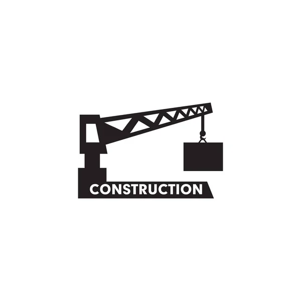 Modèle Vectoriel Conception Logo Construction Grue — Image vectorielle