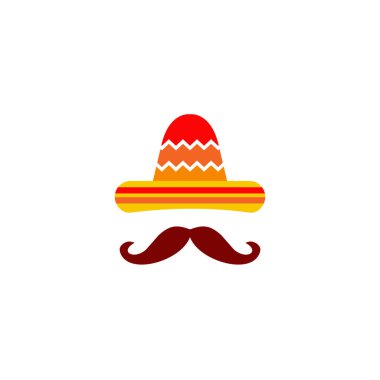 Meksika ya da Meksika şapka logo tasarım vektör şablonu