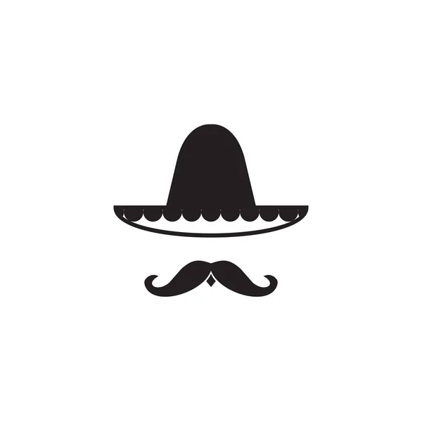 Modelo Vetor Design Logotipo Chapéu Mexicano México —  Vetores de Stock