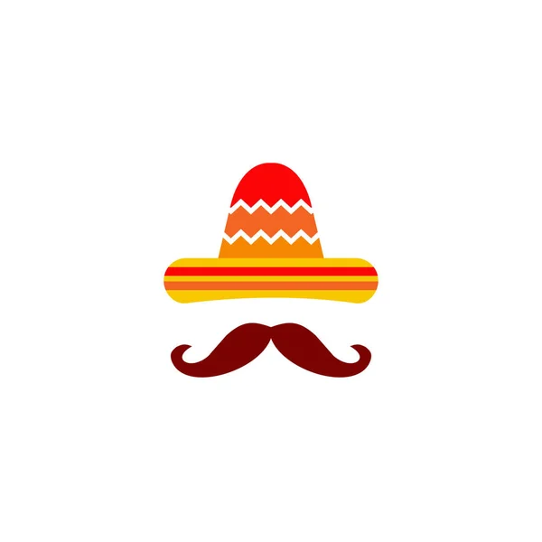 Plantilla Vector Diseño Logotipo Sombrero Mexicano México — Vector de stock