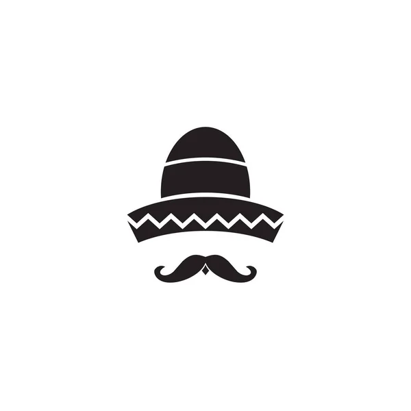 Modelo Vetor Design Logotipo Chapéu Mexicano México —  Vetores de Stock