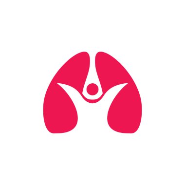 Akciğer medikal logo tasarım vektör şablonu