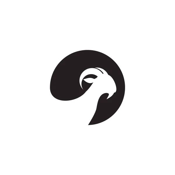 Modèle Vectoriel Conception Logo Animal Caprin — Image vectorielle