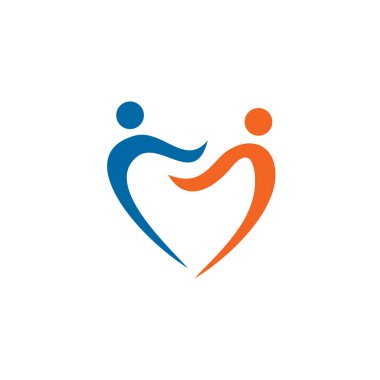 Topluluk ve evlat edinme logosu tasarım vektörü şablonu