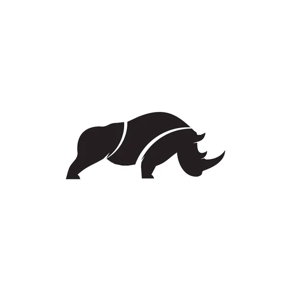 Modèle Vectoriel Conception Logo Animal Rhino — Image vectorielle
