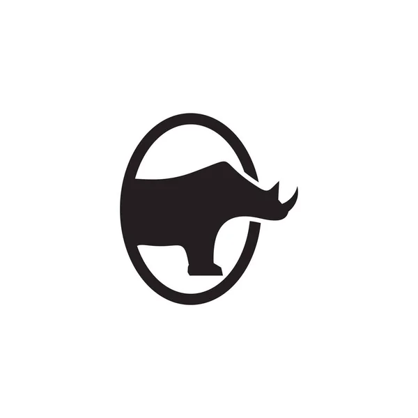 Plantilla Vectorial Diseño Logotipo Animal Rhino — Vector de stock