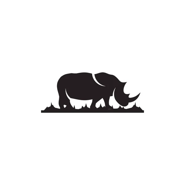 Rhino Animal Logo Design Vector Template — Stock Vector