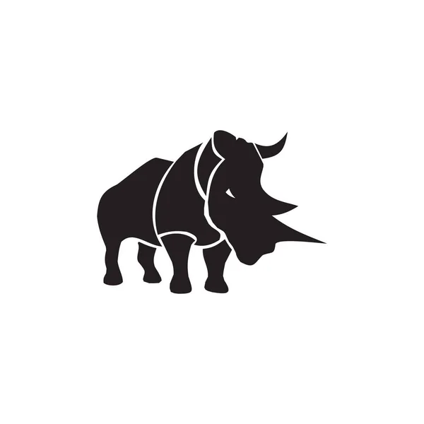 Rhino Animal Logo Design Vector Template — Stock Vector