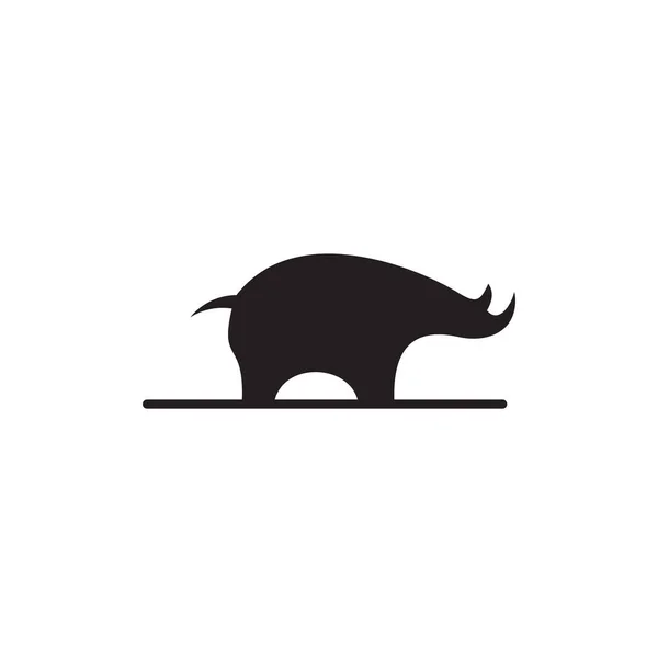 Rhino Animal Logo Design Vector Template — Stock Vector
