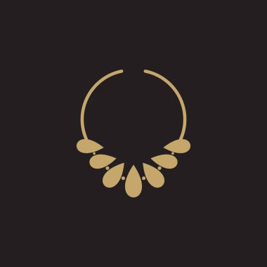 Kolye mücevher logosu tasarım vektörü şablonu