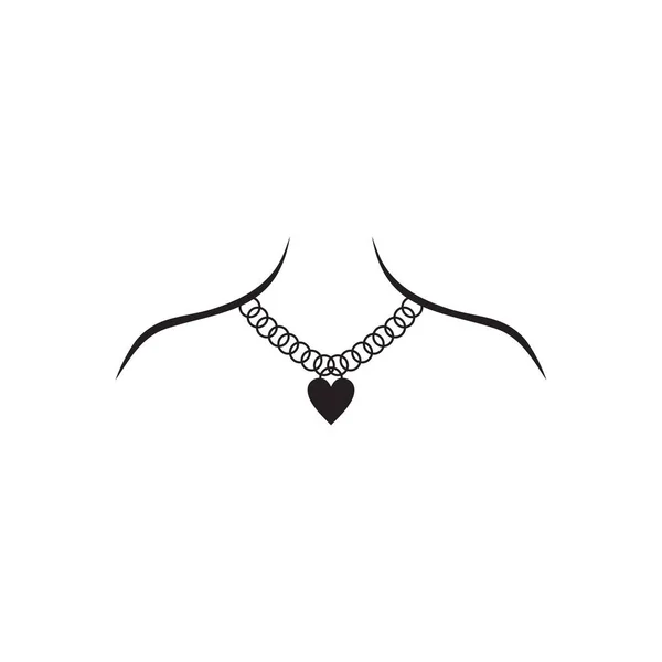 Necklace Jewelry Logo Design Vector Template — Stock Vector