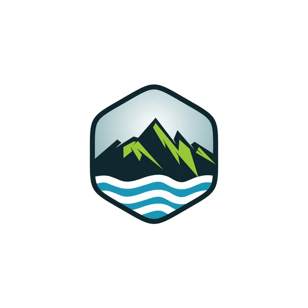 Modèle Vectoriel Logo Icône Montagne — Image vectorielle