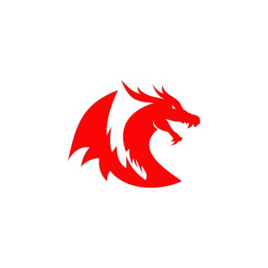 Ejderha hayvan logosu tasarım vektör şablonu