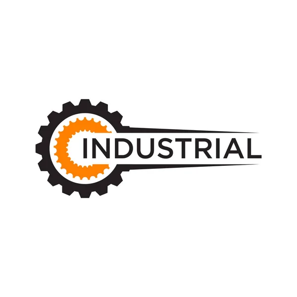 Industrial Company Logo Design Mit Zahnrad Ikone Vorlage — Stockvektor