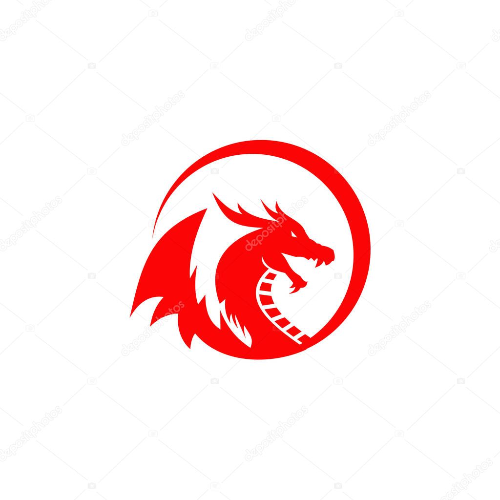Dragon animal logo design vector template
