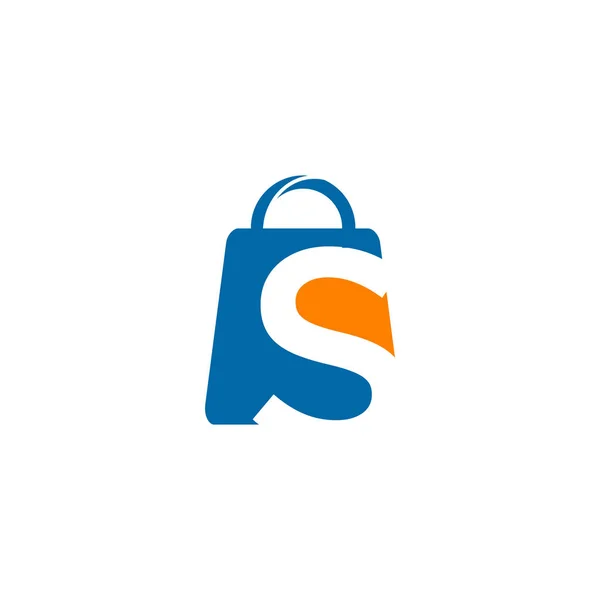 Shopping Bag Logo Incorporated Letter Design Template — Stock Vector