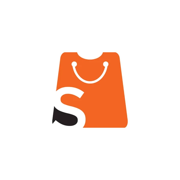 Shopping Bag Logo Incorporated Letter Design Template — Stock Vector