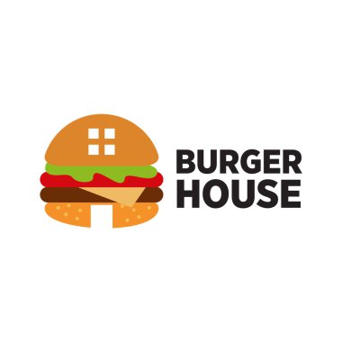 Burger şirketinin logo tasarım vektör şablonu