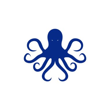 Ahtapot simgesi logo tasarım vektör şablonu