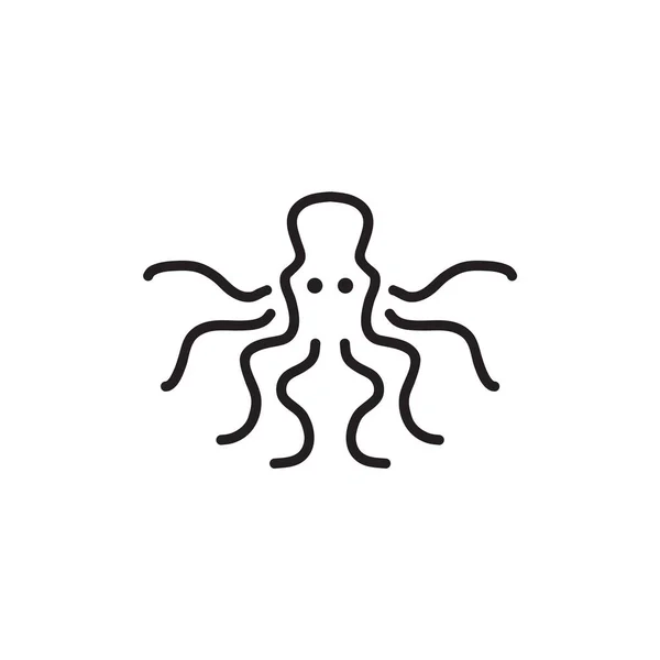 Ahtapot Simgesi Logo Tasarım Vektör Şablonu — Stok Vektör