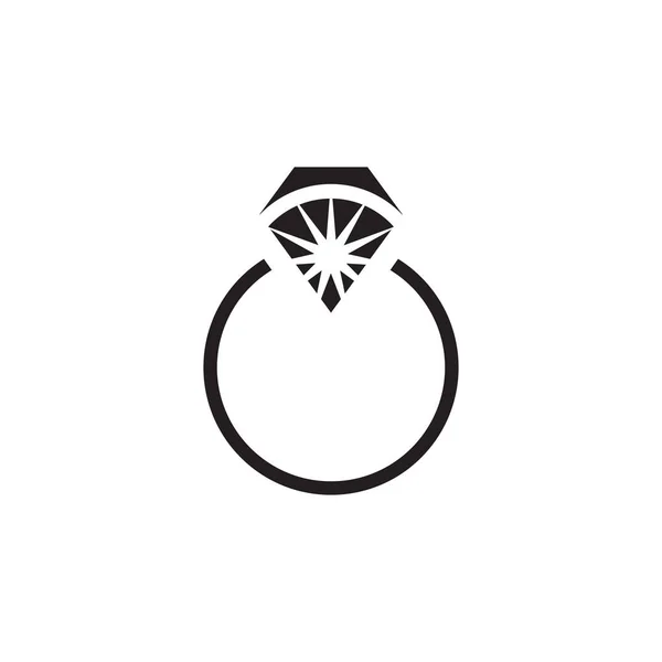 Wedding Ring Logo Design Vector Template — Stock Vector