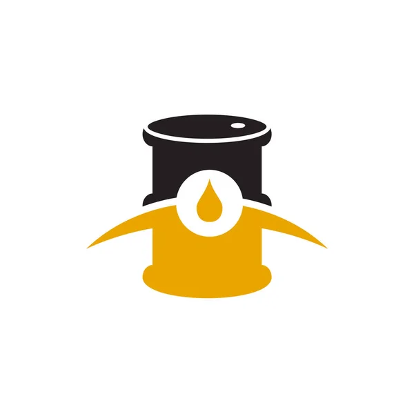 Oil Drum Sign Logo Design Vector Template — Stock Vector