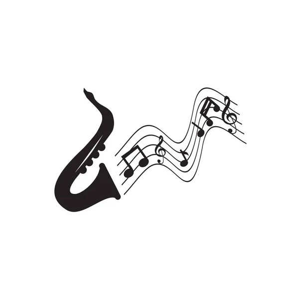 Modèle Vectoriel Conception Logo Signe Saxophone — Image vectorielle