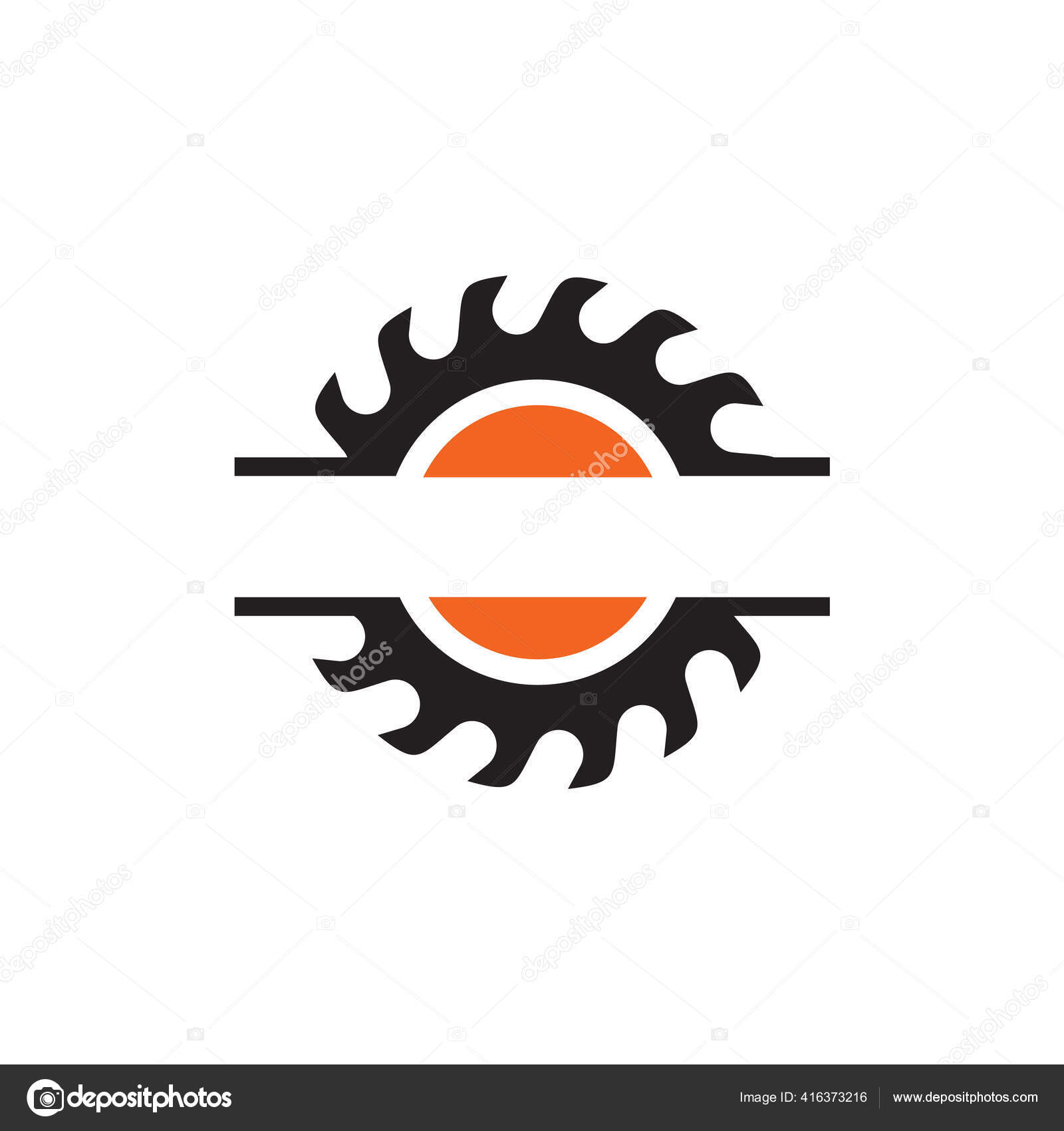 Circular Saw Logo Design Template Woodworking Company Stock Vector