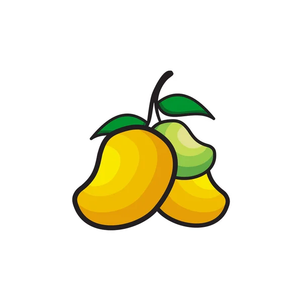 Mango Fruta Logotipo Diseño Vector Plantilla — Vector de stock