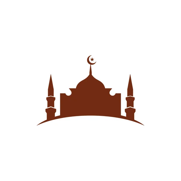 Moskee Gebouw Logo Ontwerp Vector Sjabloon — Stockvector