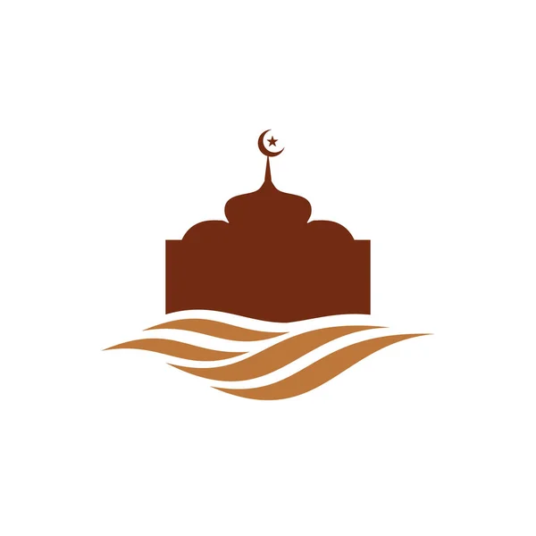 Šablona Návrhu Loga Budovy Mešity — Stockový vektor
