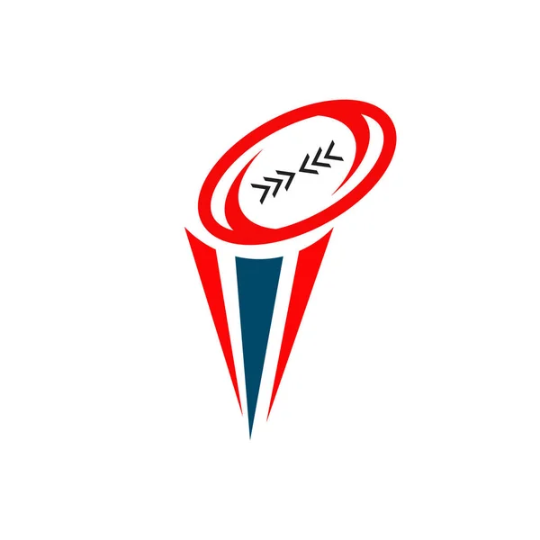 Rugby Trofeo Logotipo Diseño Vector Plantilla — Vector de stock