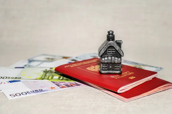Pasaport Para Emlak Alış Kavramı — Stok fotoğraf