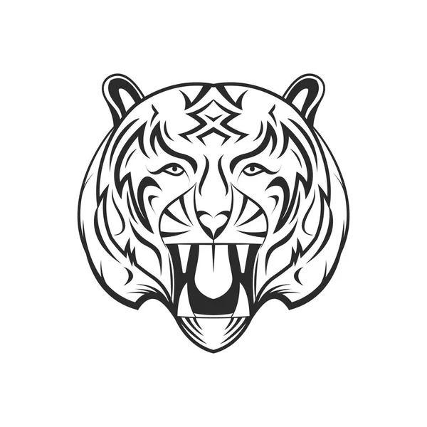 Cartoon Tiger White Background Vector Illustration — Stock Vector