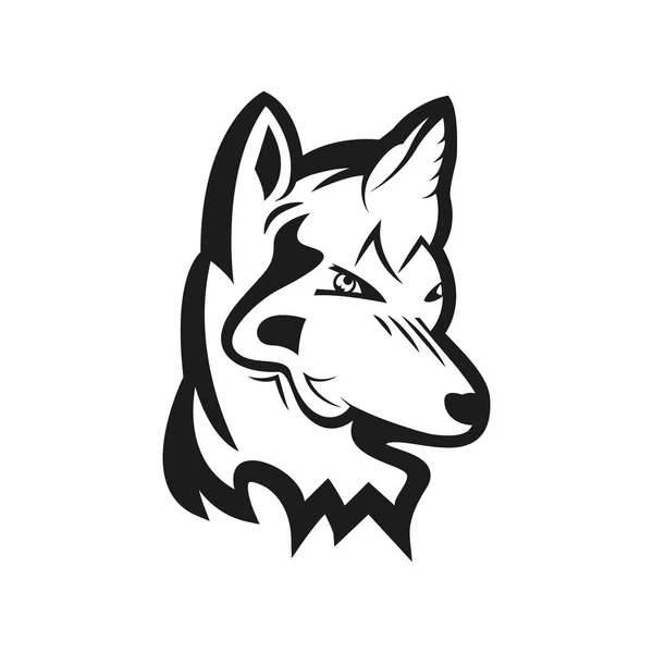 Wolf Cartoon Silhouette White Background Vector Illustration — Stock Vector