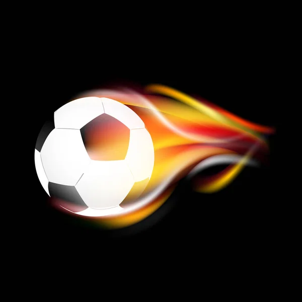 Soccer Ball Fire Effect Dark Background Vector Illustration — Stock Vector