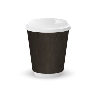 Beyaz arka plan üzerinde izole vektör mock-up kahve.