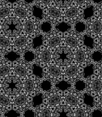 Siyah ve Beyaz Dantel Deseni Tekrarla