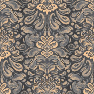 Tarafsız Grunge Damask Şablonu Tekrarla